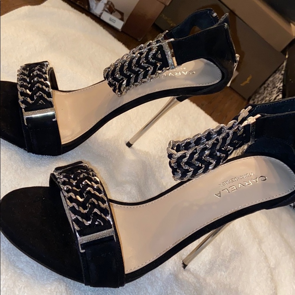 Black Carvela Kurt Geiger wrap around heels